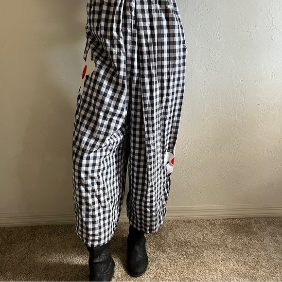 Vintage I.MAGNIN 1960s/1970s Gingham Checkered Wide Leg Jumpsuit - Picture 4 of 10